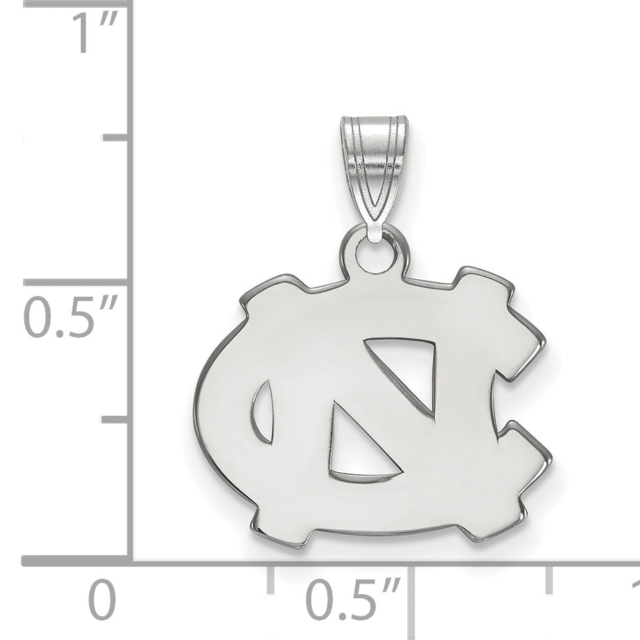 Sterling Silver Rhodium Plated Logoart University Of North Carolina N C Small Pendant