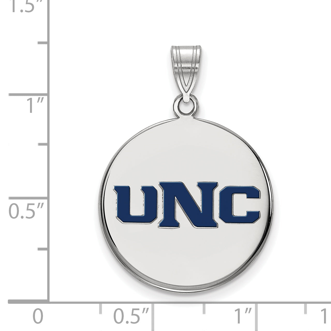 Sterling Silver Rhodium Plated Logoart U Of Northern Colorado N C Large Enameled Disc Pendant