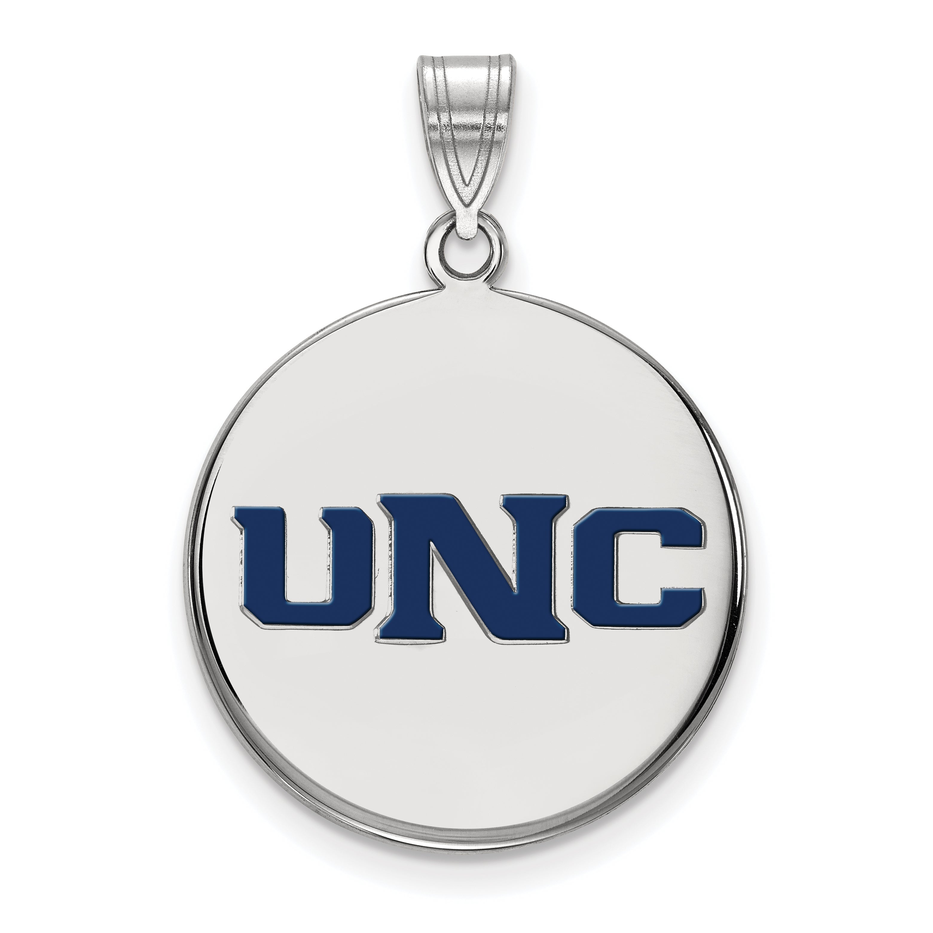 Sterling Silver Rhodium Plated Logoart U Of Northern Colorado N C Large Enameled Disc Pendant