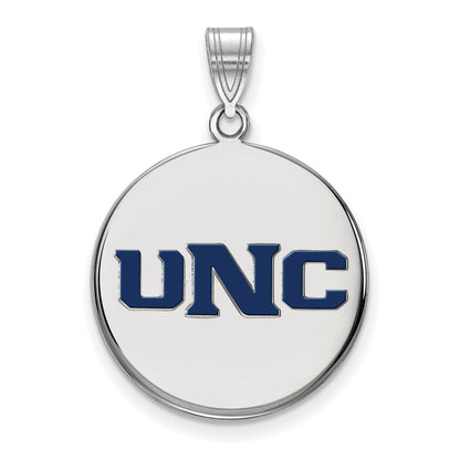 Sterling Silver Rhodium Plated Logoart U Of Northern Colorado N C Large Enameled Disc Pendant