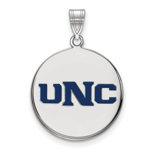 Sterling Silver Rhodium Plated Logoart U Of Northern Colorado N C Large Enameled Disc Pendant