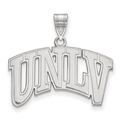 Sterling Silver Rhodium Plated Logoart University Of Nevada Las Vegas U N L V Large Pendant