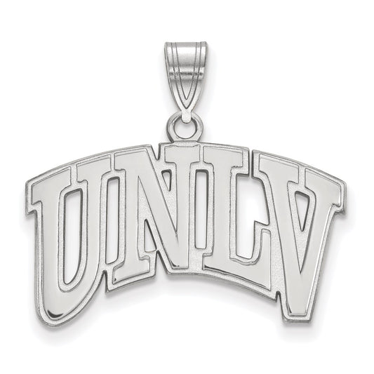 Sterling Silver Rhodium Plated Logoart University Of Nevada Las Vegas U N L V Large Pendant