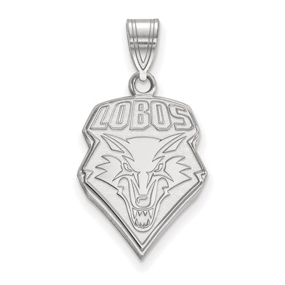 14K White Gold Logoart University Of New Mexico Lobos Large Pendant