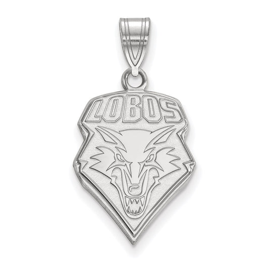 14K White Gold Logoart University Of New Mexico Lobos Large Pendant
