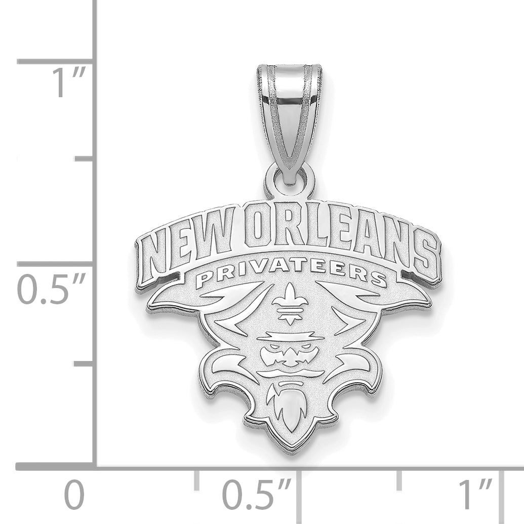 Sterling Silver Rhodium Plated Logoart University Of New Orleans U N O Medium Pendant