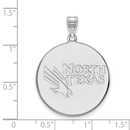 10K White Gold Logoart University Of North Texas Extra Large Disc Pendant