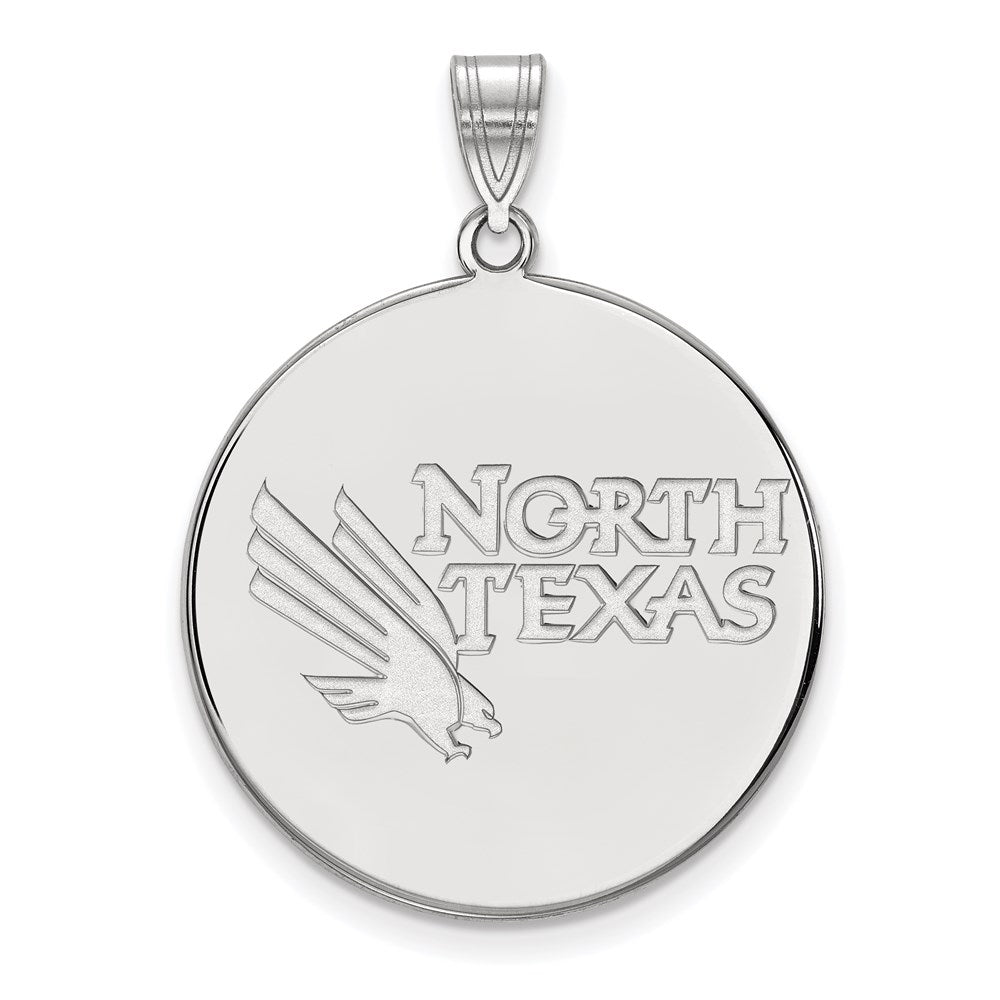 14K White Gold Logoart University Of North Texas Extra Large Disc Pendant
