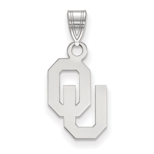 10K White Gold Logoart University Of Oklahoma O U Small Pendant