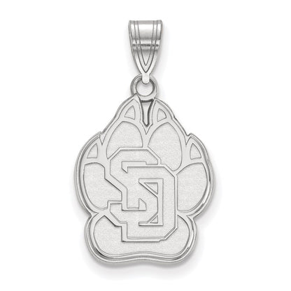 14K White Gold Logoart University Of South Dakota Large Pendant