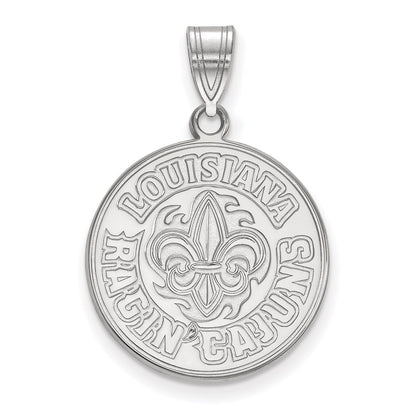 14K White Gold Logoart University Of Louisiana At Lafayette Large Pendant