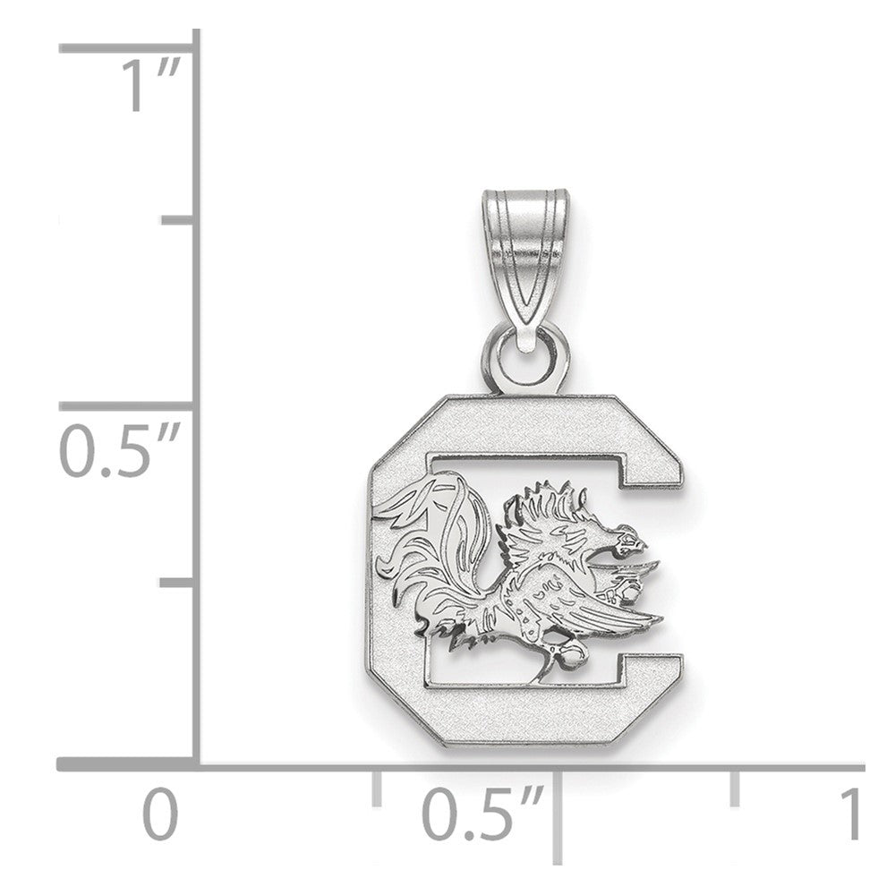 14K White Gold Logoart University Of South Carolina Small Pendant