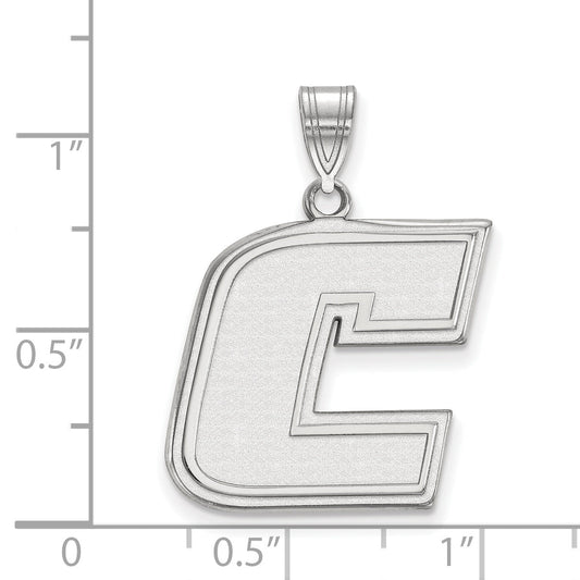 Sterling Silver Rhodium Plated Logoart University Of Tennessee At Chattanooga Letter C Large Pendant