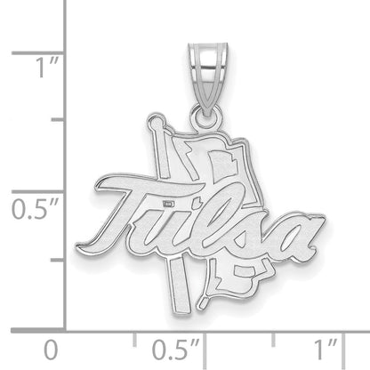 14K White Gold Logoart University Of Tulsa Large Pendant