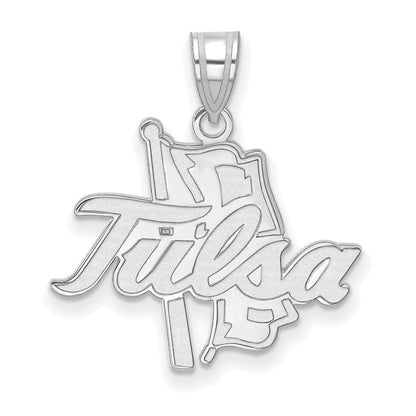Sterling Silver Rhodium Plated Logoart University Of Tulsa Large Pendant