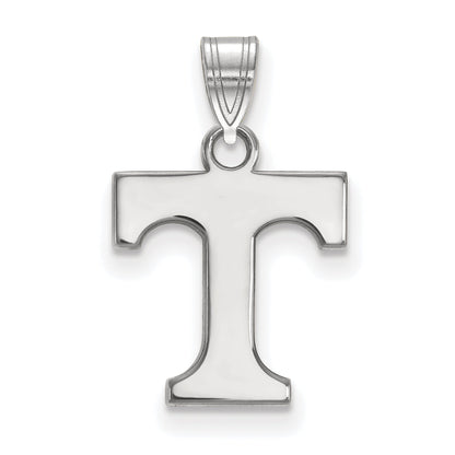 Sterling Silver Rhodium Plated Logoart University Of Tennessee Letter T Small Pendant