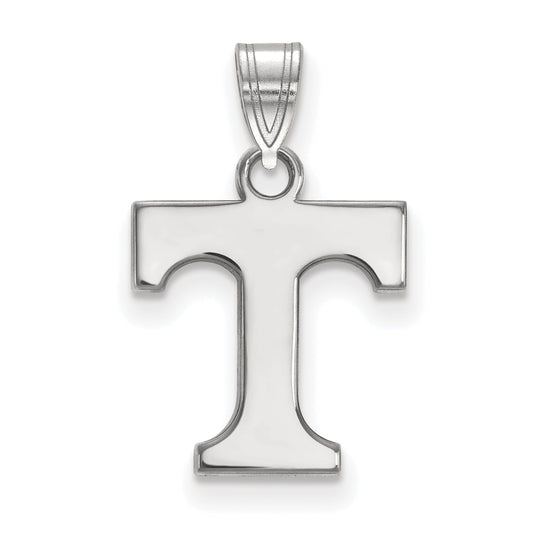 Sterling Silver Rhodium Plated Logoart University Of Tennessee Letter T Small Pendant
