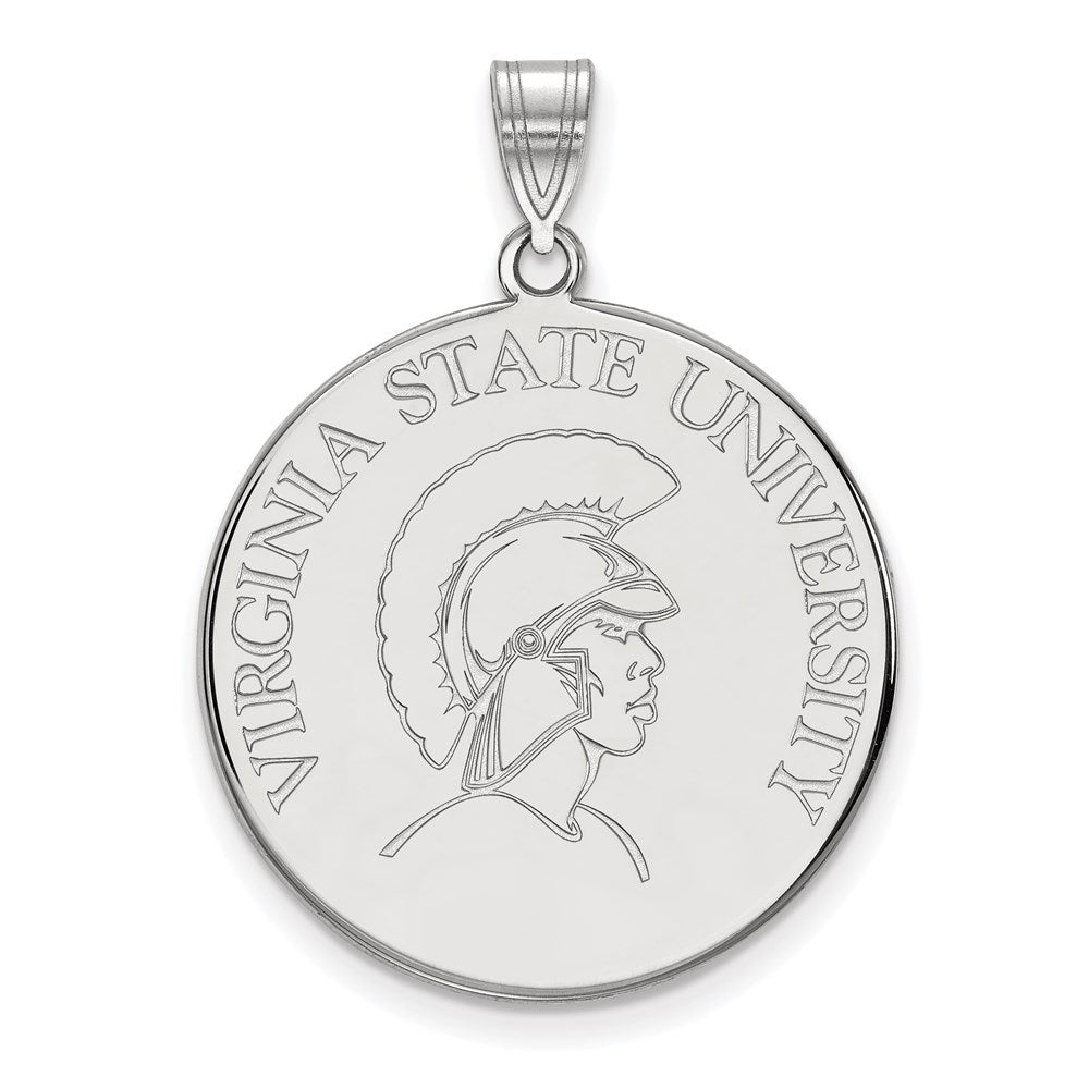 14K White Gold Logoart Virginia State University Extra Large Disc Pendant