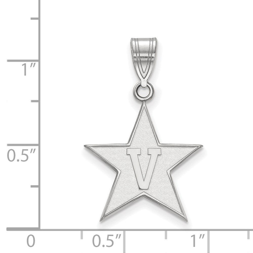 10K White Gold 10Kw Logoart Vanderbilt University Large Pendant