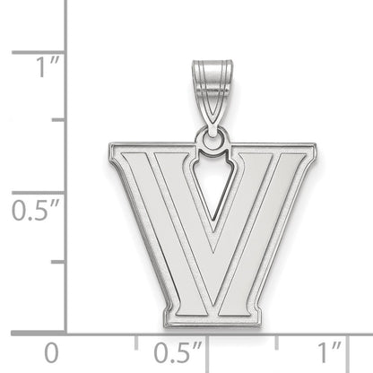 14K White Gold Logoart Villanova University Letter V Medium Pendant