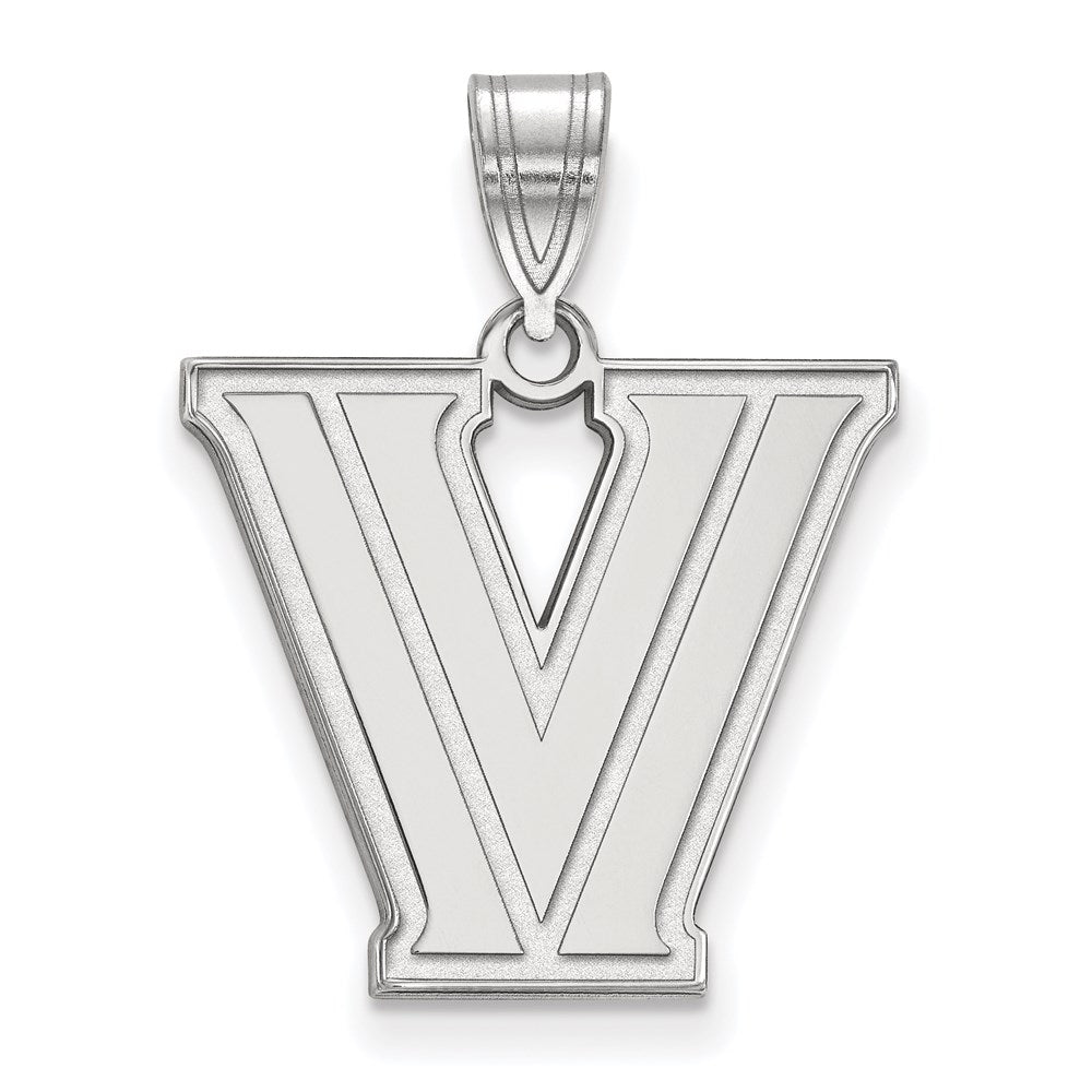 Sterling Silver Rhodium Plated Logoart Villanova University Letter V Medium Pendant