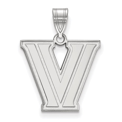 Sterling Silver Rhodium Plated Logoart Villanova University Letter V Medium Pendant