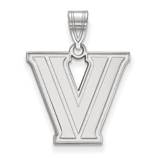 10K White Gold Logoart Villanova University Letter V Medium Pendant