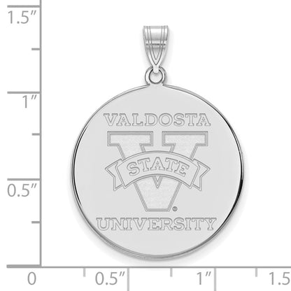 14K White Gold Logoart Valdosta State University Extra Large Disc Pendant