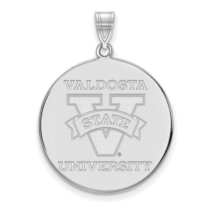 Sterling Silver Rhodium Plated Logoart Valdosta State University Extra Large Disc Pendant