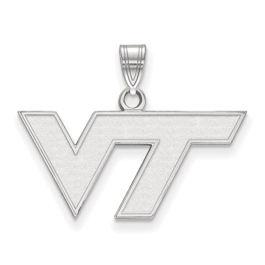 10K White Gold Logoart Virginia Tech V T Small Pendant