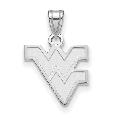 14K White Gold Logoart West Virginia University W V Small Pendant