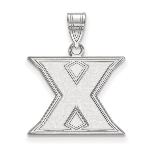 Sterling Silver Rhodium Plated Logoart Xavier University Letter X Medium Pendant