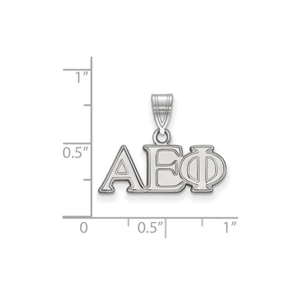 Sterling Silver Rhodium Plated Logoart Alpha Epsilon Phi Sorority Greek Letters Medium Pendant