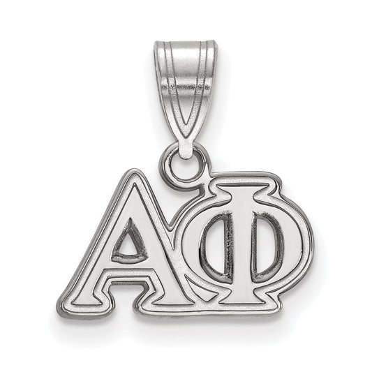 Sterling Silver Rhodium Plated Logoart Alpha Phi Sorority Greek Letters Medium Pendant