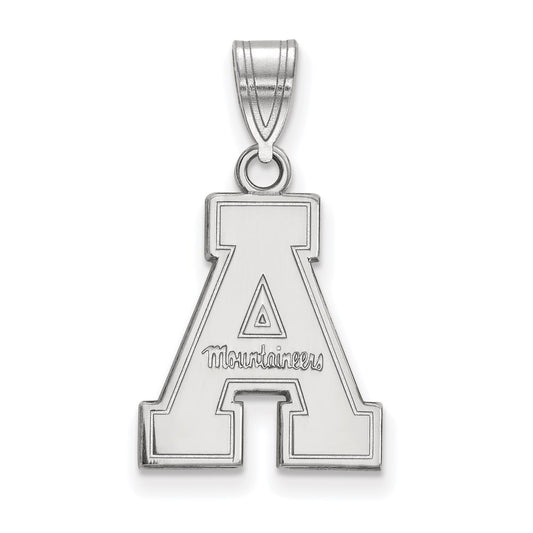 10K White Gold Logoart Appalachian State University Medium Pendant