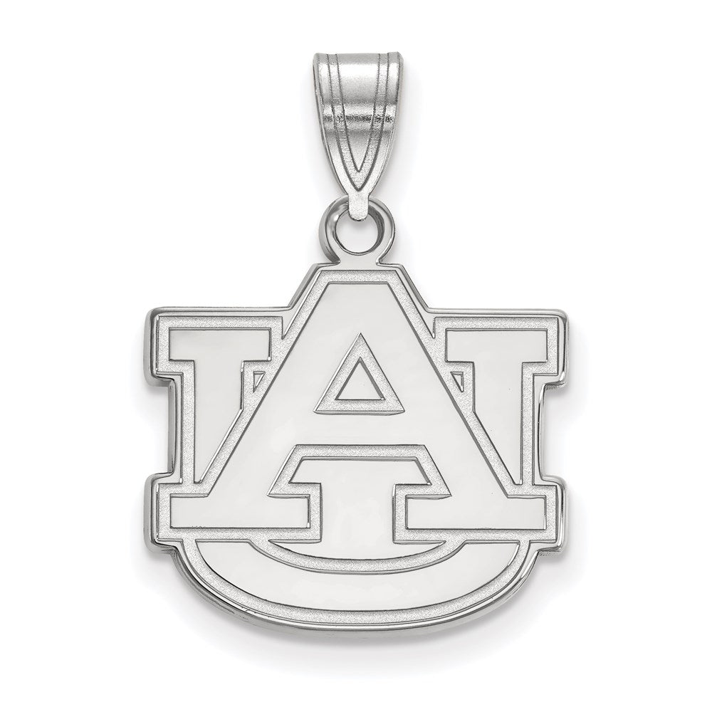 10K White Gold Logoart Auburn University A U Medium Pendant