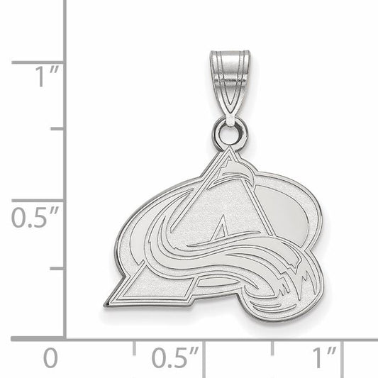 Sterling Silver Rhodium Plated Nhl Logoart Colorado Avalanche Letter A Medium Pendant