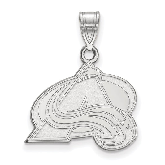 10K White Gold Nhl Logoart Colorado Avalanche Letter A Medium Pendant