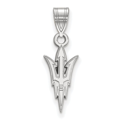 Sterling Silver Rhodium Plated Logoart Arizona State University Pitchfork Medium Pendant