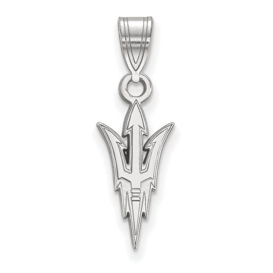 Sterling Silver Rhodium Plated Logoart Arizona State University Pitchfork Medium Pendant