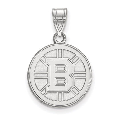 14K White Gold Nhl Logoart Boston Bruins Medium Pendant