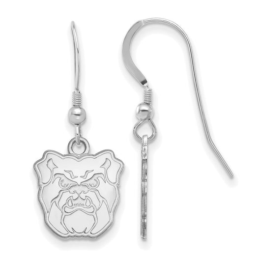 Sterling Silver Rhodium Plated Logoart Butler University Bulldog Small Dangle Wire Earrings