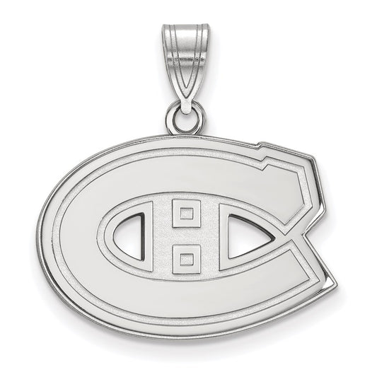 10K White Gold Nhl Logoart Montreal Canadiens Medium Pendant