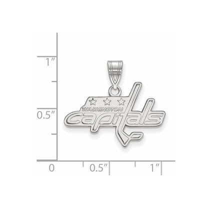 Sterling Silver Rhodium Plated Nhl Logoart Washington Capitals Medium Pendant