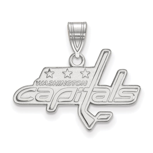 14K White Gold Nhl Logoart Washington Capitals Medium Pendant