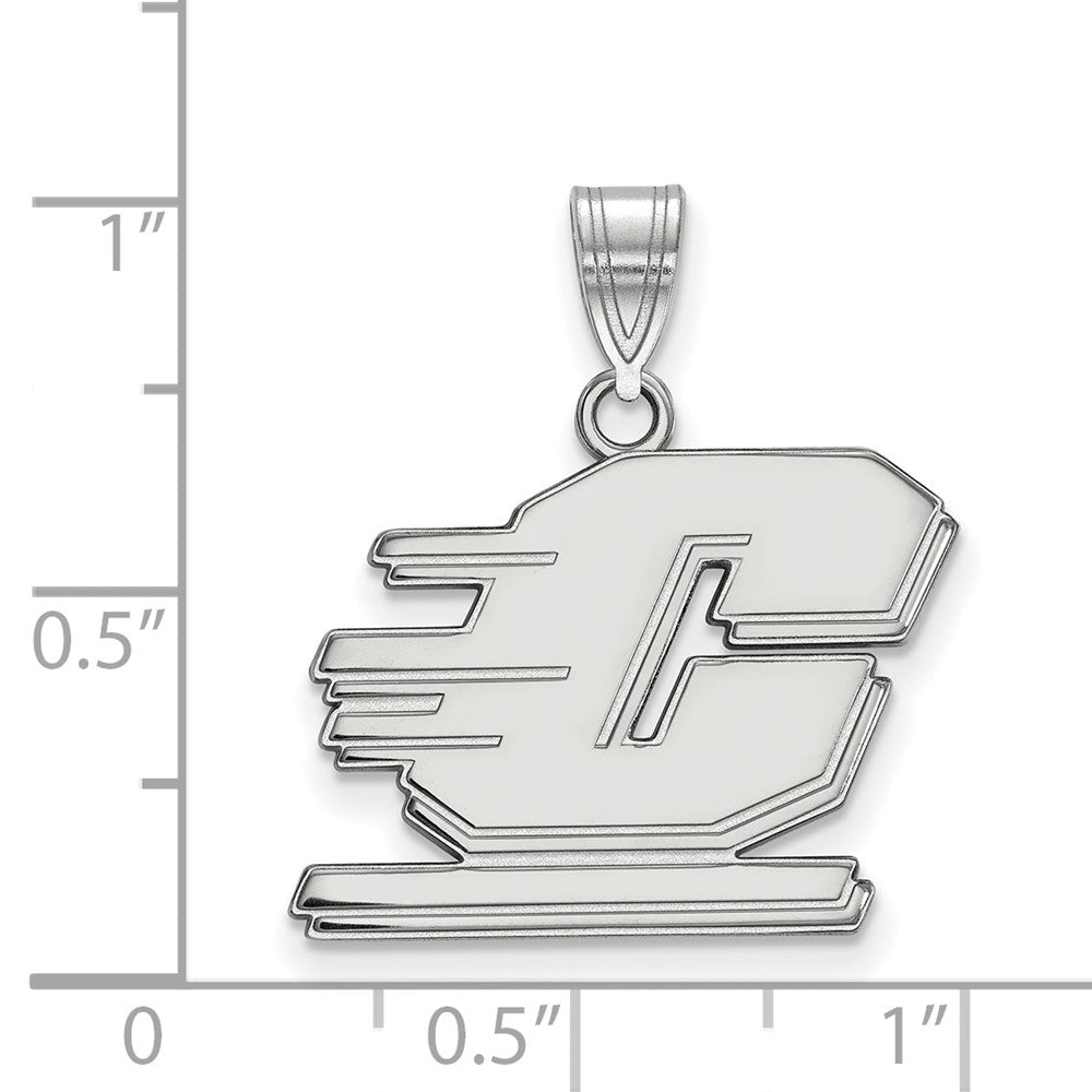 Sterling Silver Rhodium Plated Logoart Central Michigan University Letter C Medium Pendant