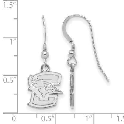 Sterling Silver Rhodium Plated Logoart Creighton University Bluejay Small Dangle Wire Earrings