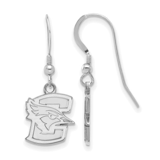 Sterling Silver Rhodium Plated Logoart Creighton University Bluejay Small Dangle Wire Earrings