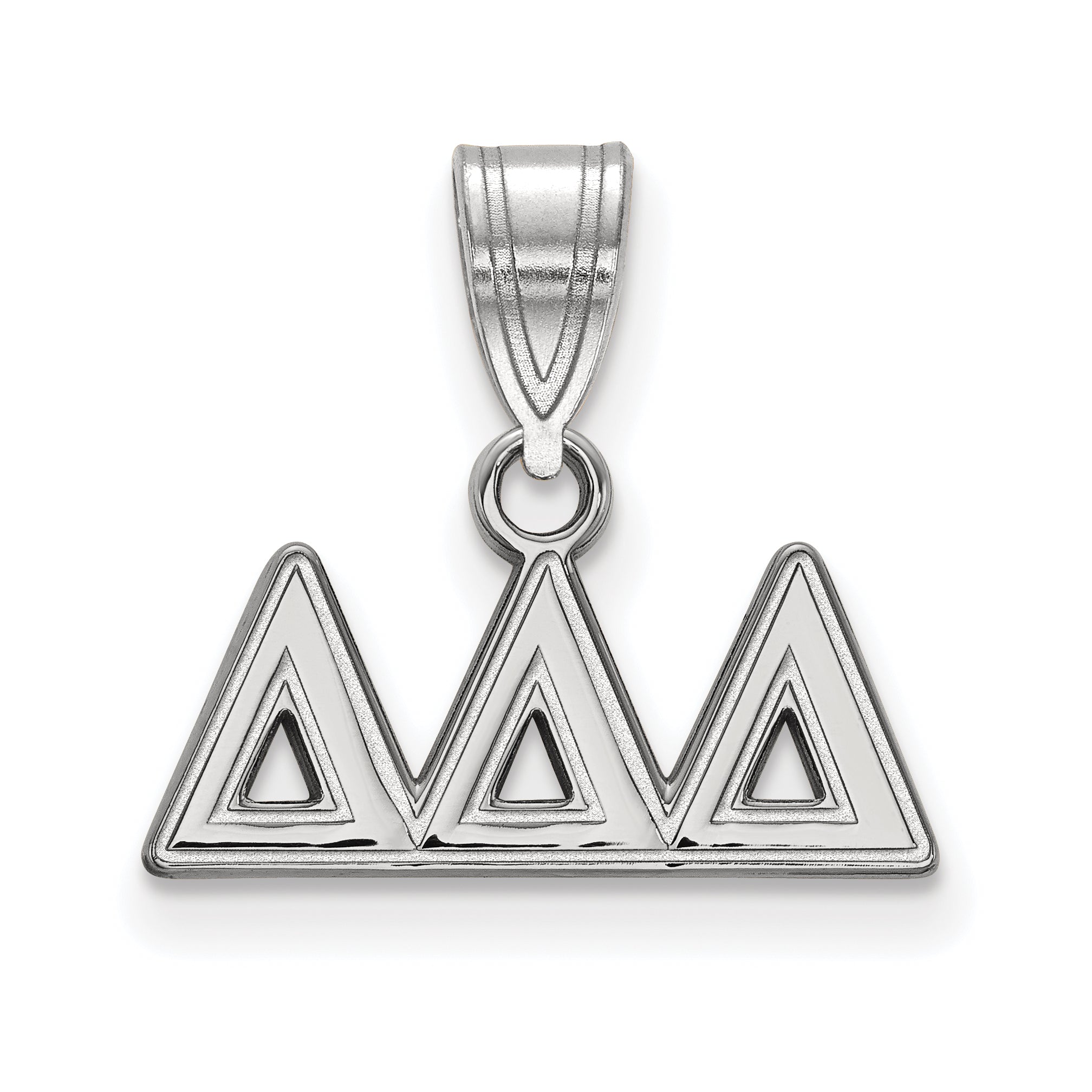 Sterling Silver Rhodium Plated Logoart Delta Sorority Greek Letters Medium Pendant