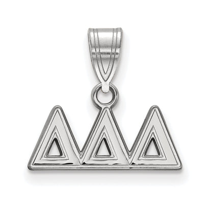 Sterling Silver Rhodium Plated Logoart Delta Sorority Greek Letters Medium Pendant